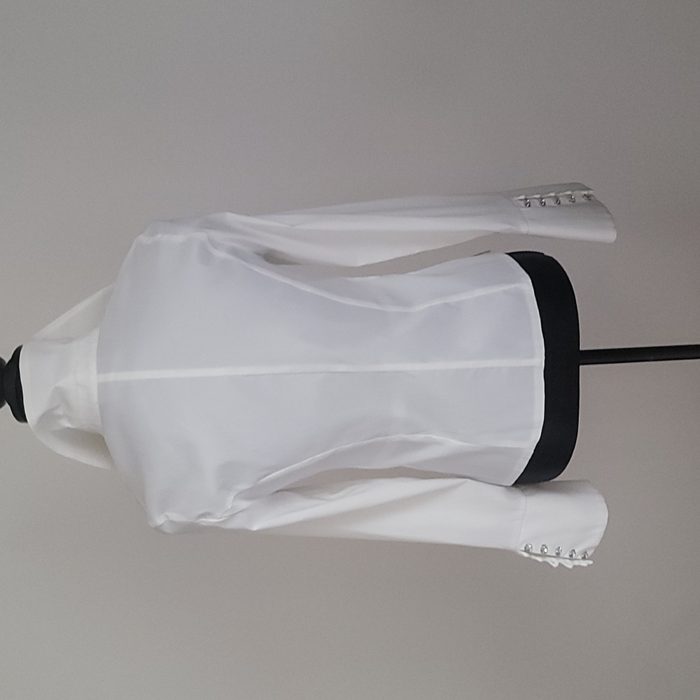 JS Collections White Ruffled Front Button-Down Blouse - Picture 4 of 8